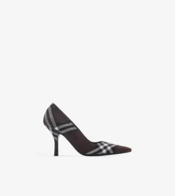 Check Dame Pumps​ in Mahogany brown
