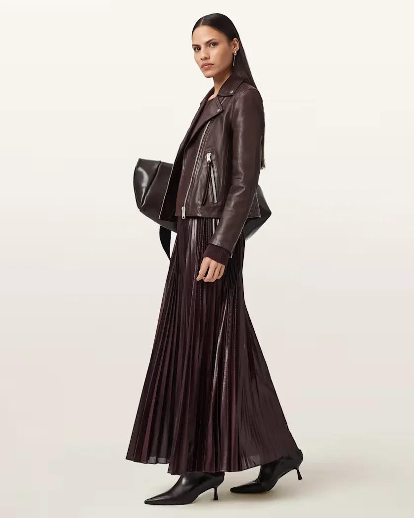 Dalby Slim Fit Leather Biker Jacket