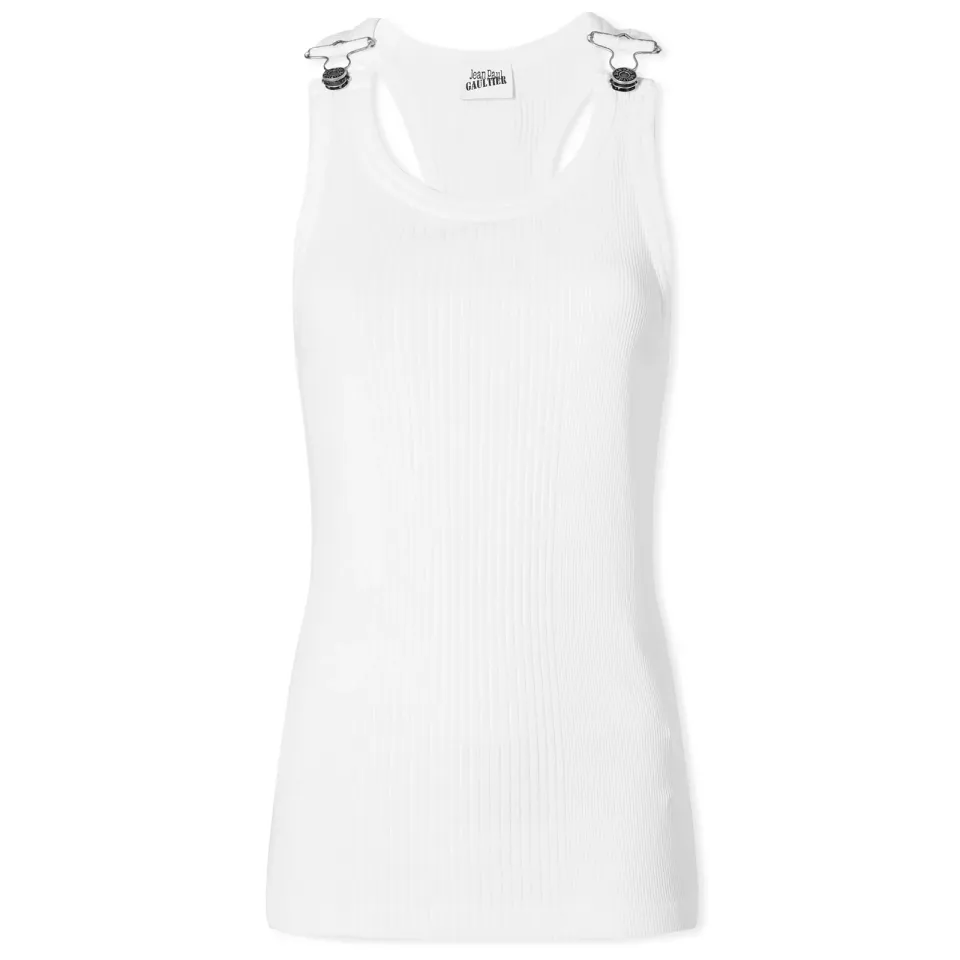 Overall Buckle Ribbed Tank Top
