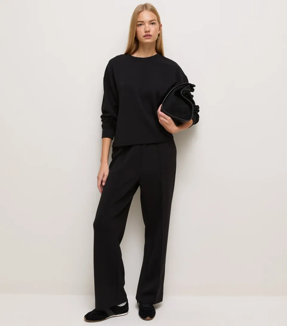 Women's Premium Black Wide Leg Joggers