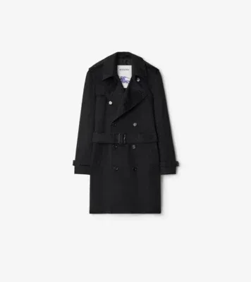 Mid-length Cashmere Hastings Trench Coat in Black