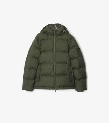 Detachable Sleeve Puffer Jacket in Shale green - Men, Nylon