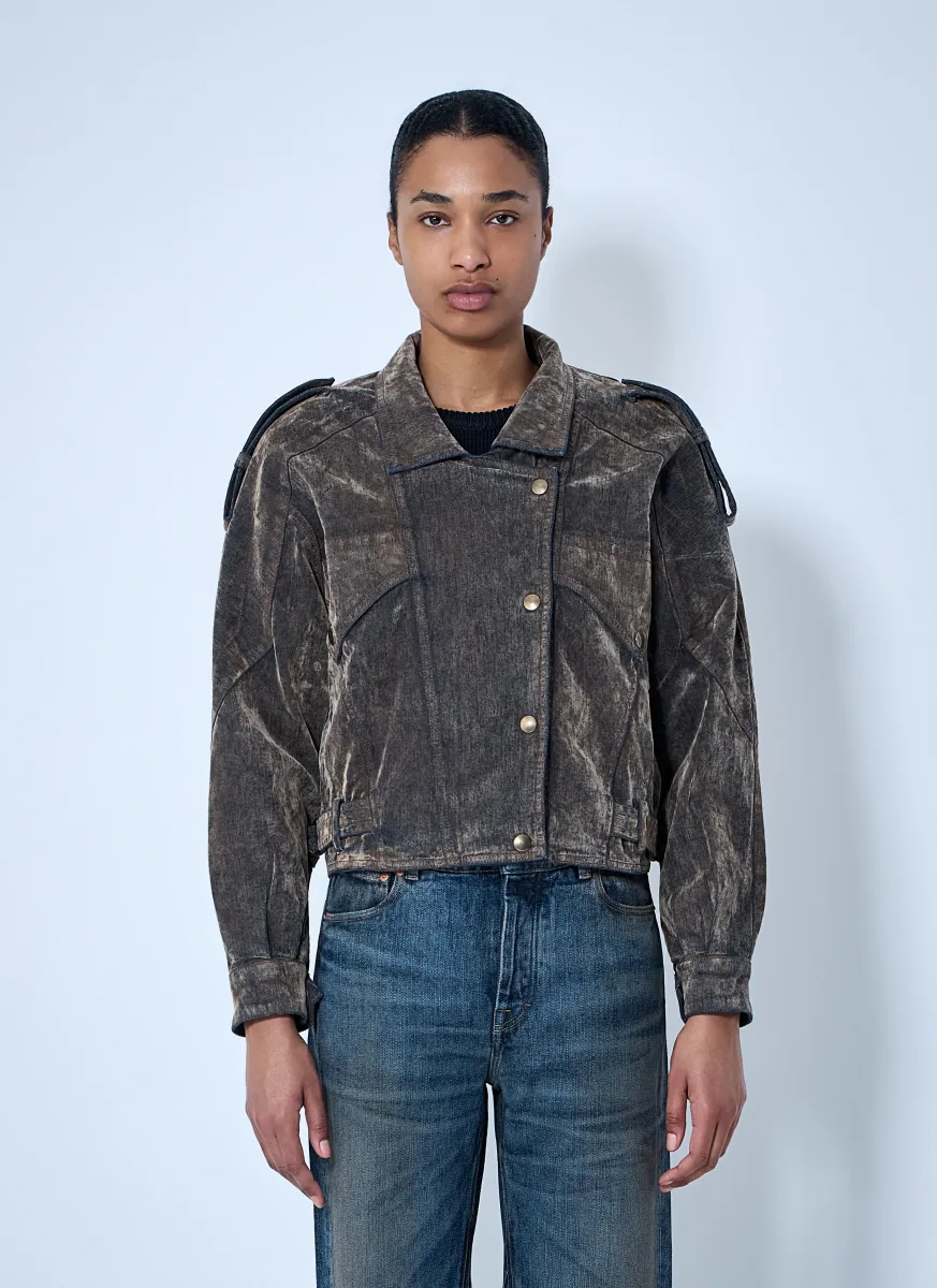 Flocked Denim Jacket