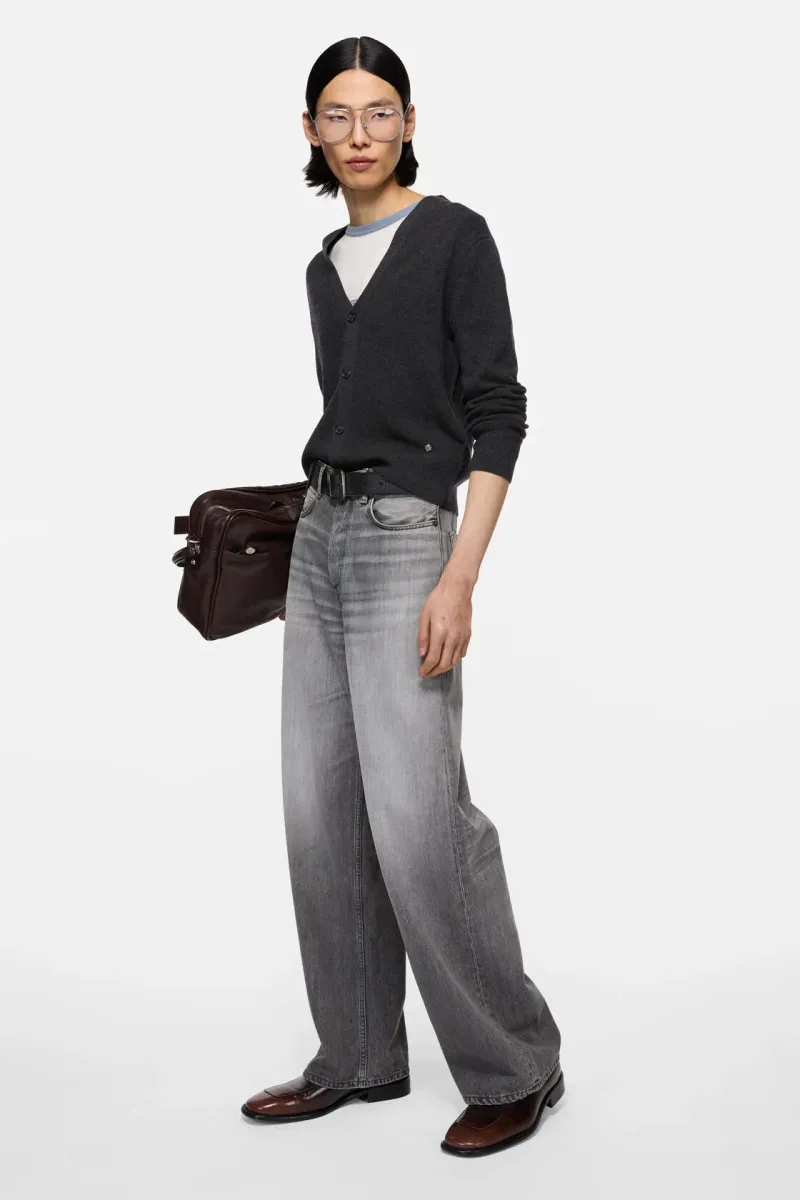 V-neck wool cardigan