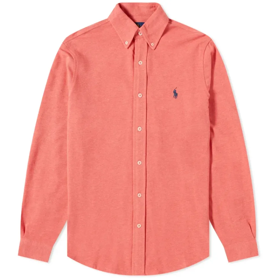 Slim Fit Button Down Pique Shirt