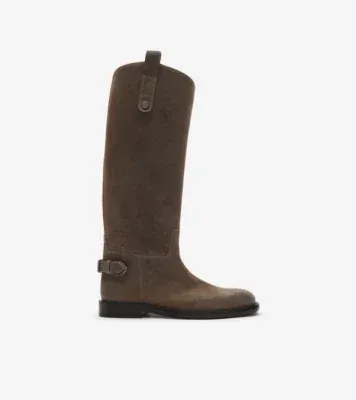 Suede Cavalier Boots in Loch green