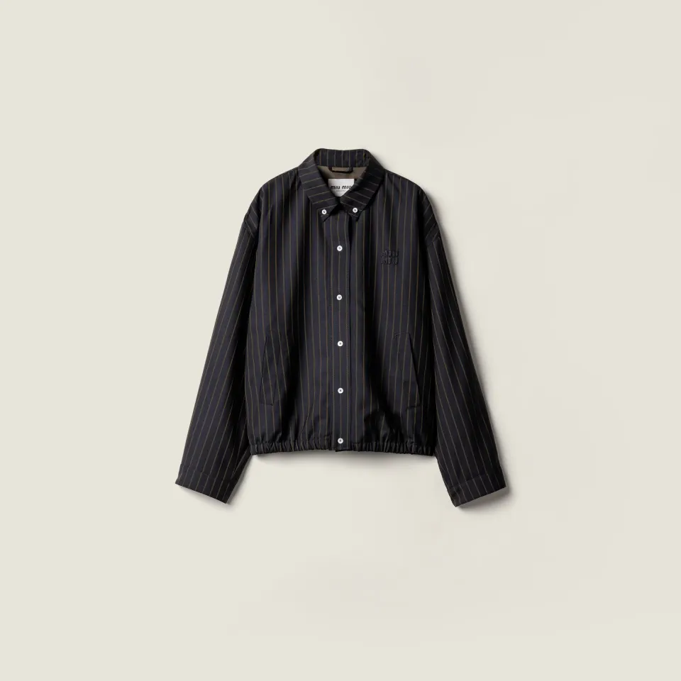 Pinstriped blouson jacket