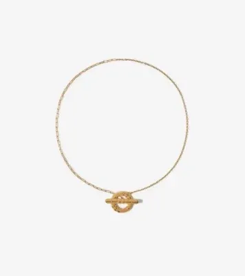 Check Granulation T-Bar Necklace in Gold