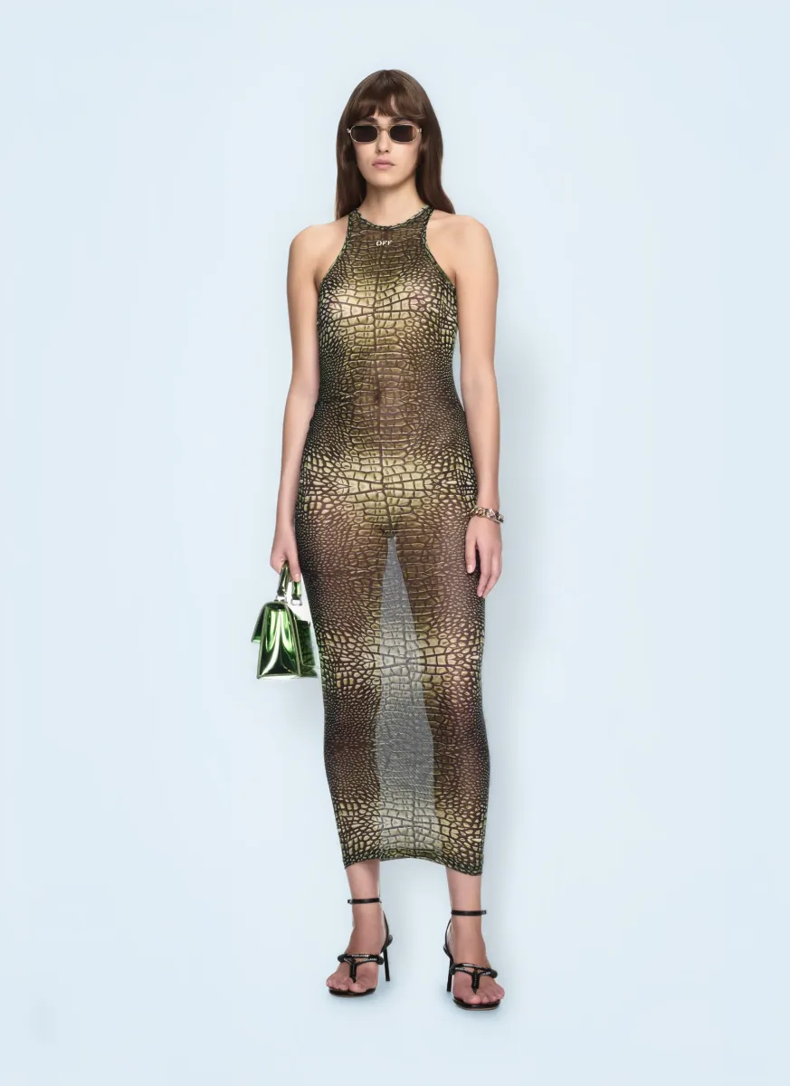Crocodile Mesh Racer Dress