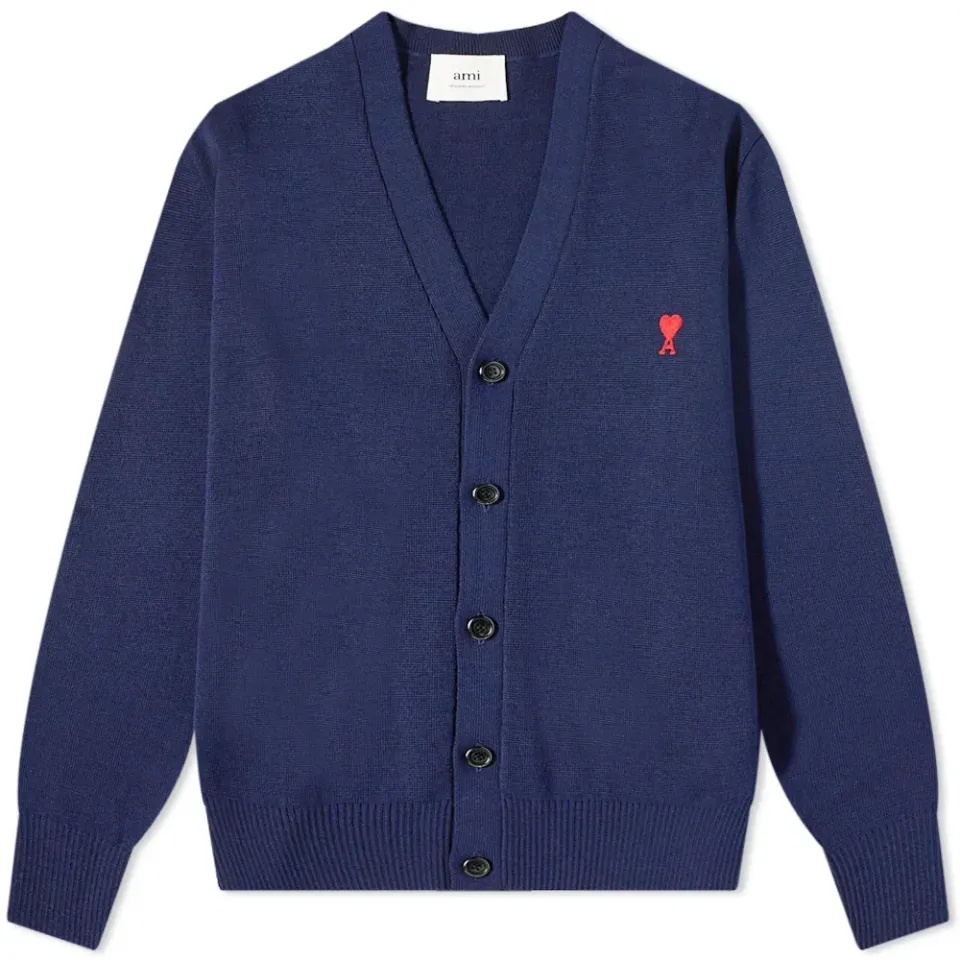 AMI Tonal Small A Heart Cardigan