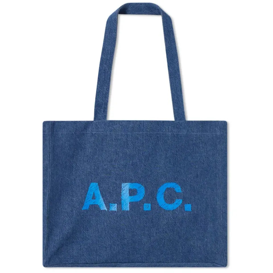 A.P.C. Diane Marbled Denim Shopper