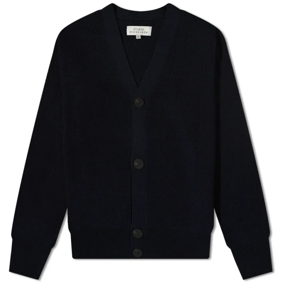 Stern Naval Rib Knit Cardigan