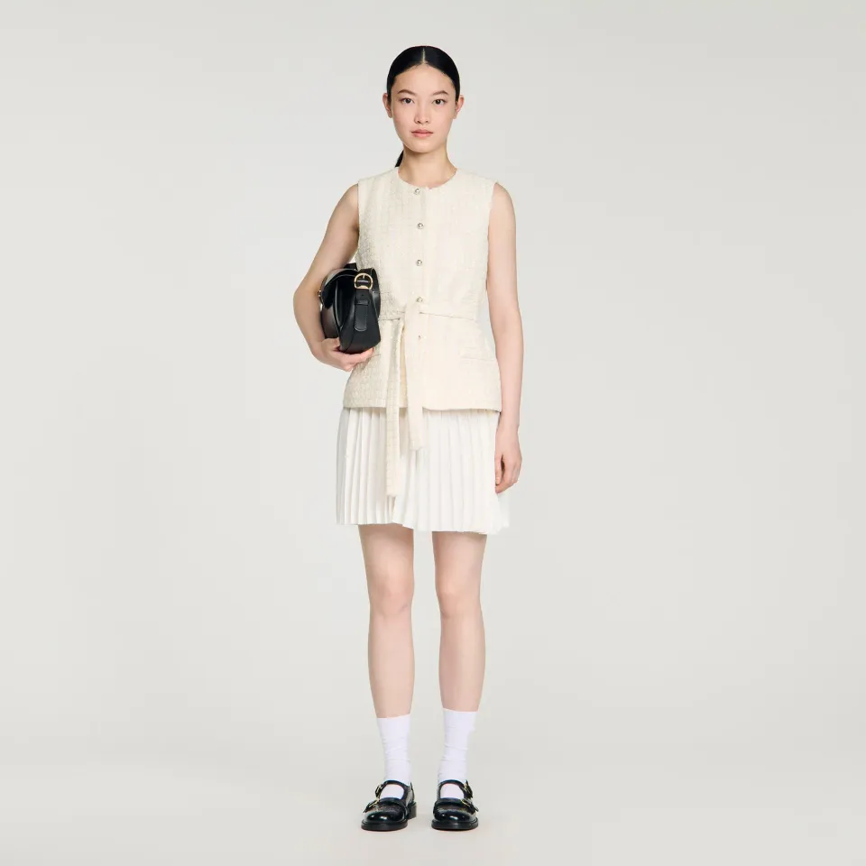 Two-material short dress