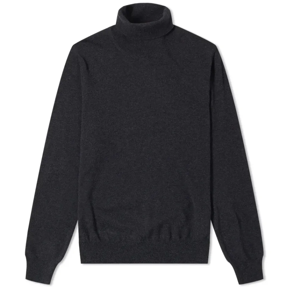14 Classic Elbow Patch Roll Neck Knit