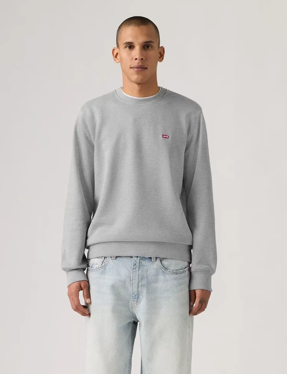 Levi's Regular Fit Pure Cotton Crew Neck Sweatshirt Grey