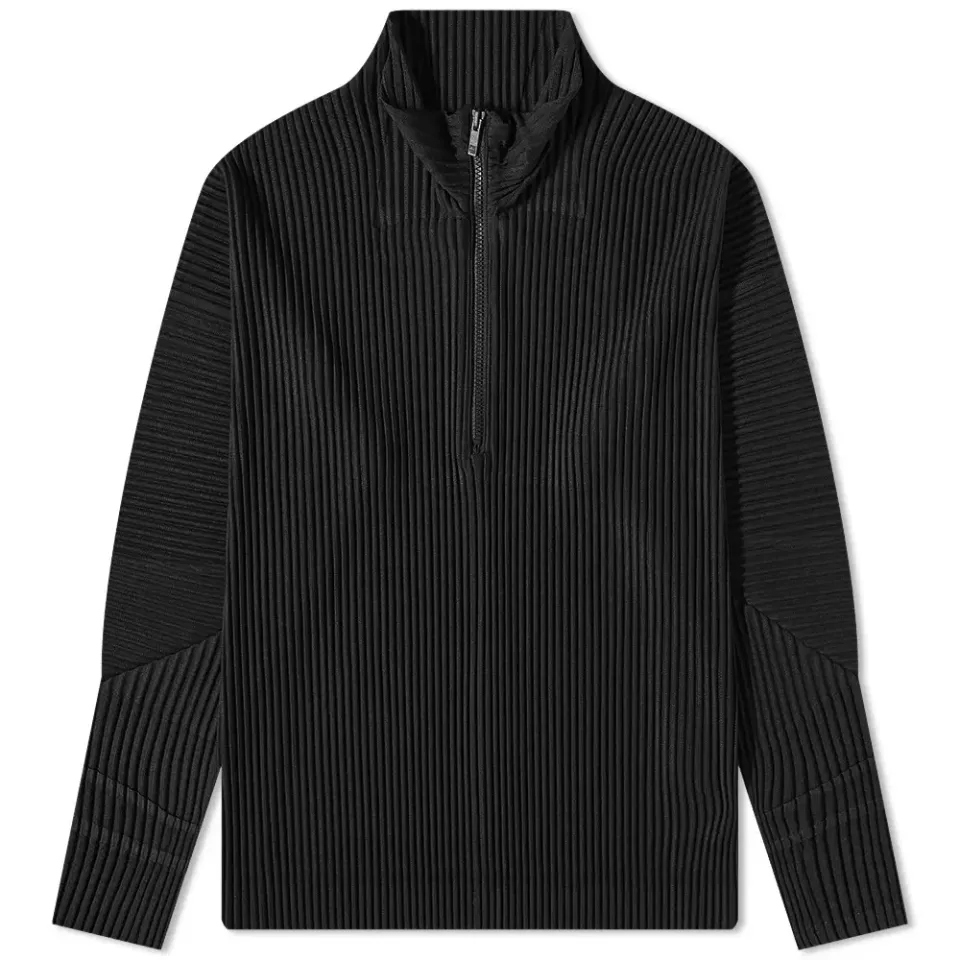 Pleated Quarter Zip Blouson