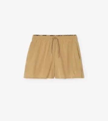 Stretch Nylon Shorts in Beige