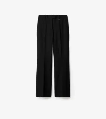 Wool Blend Tailored Trousers in Black