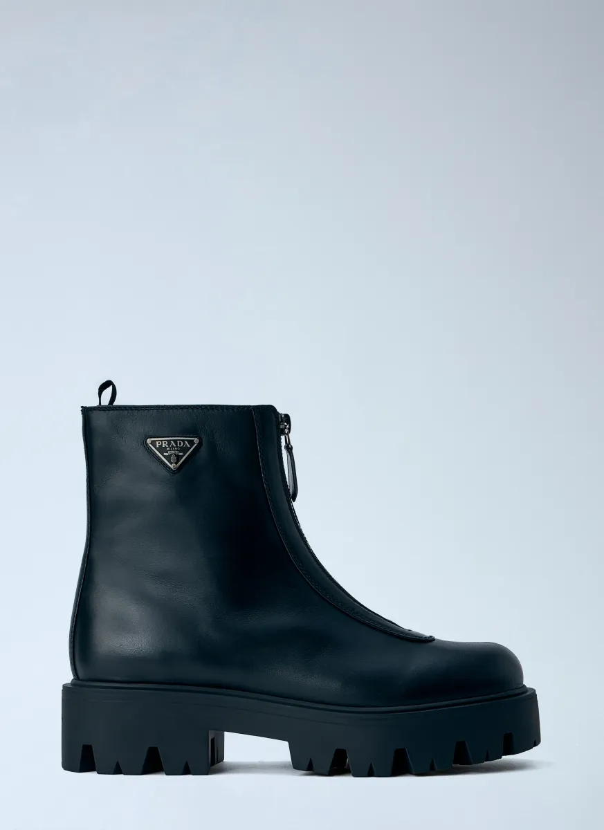 Leather Zipper Booties