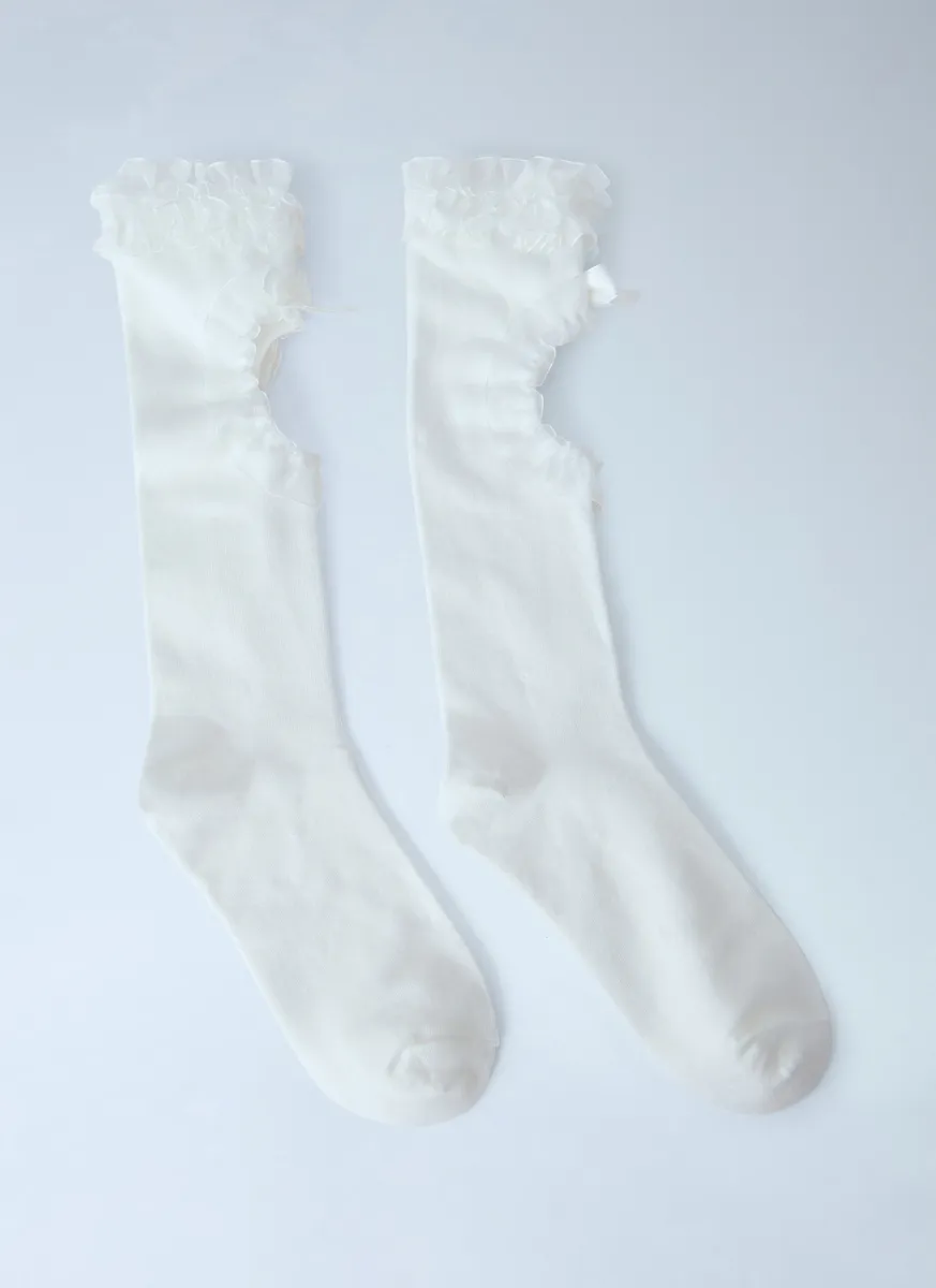 Ruffle Knee High Socks