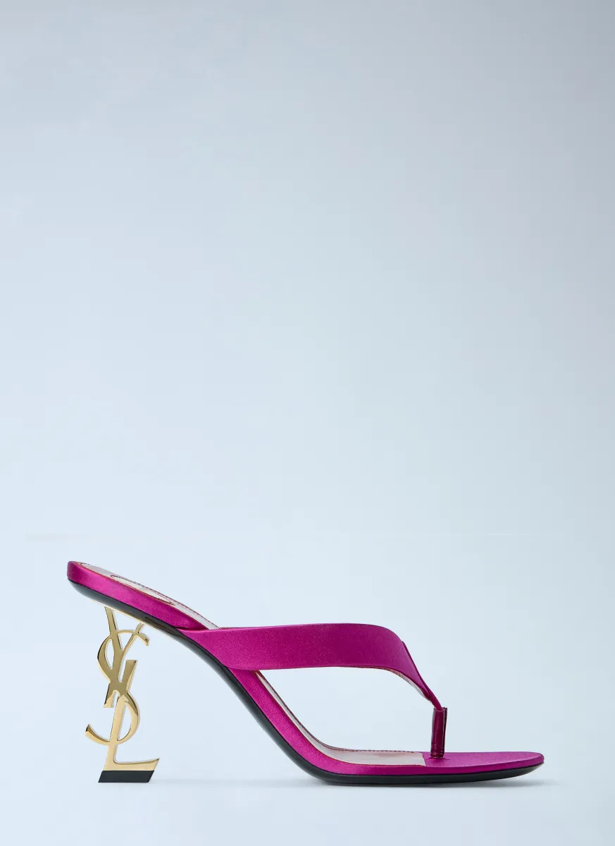 Opyum Satin Thong Mule Sandals