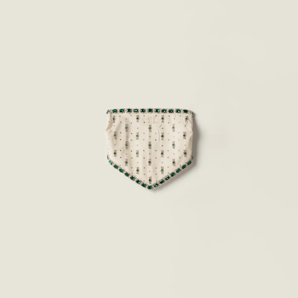 Embroidered canvas top