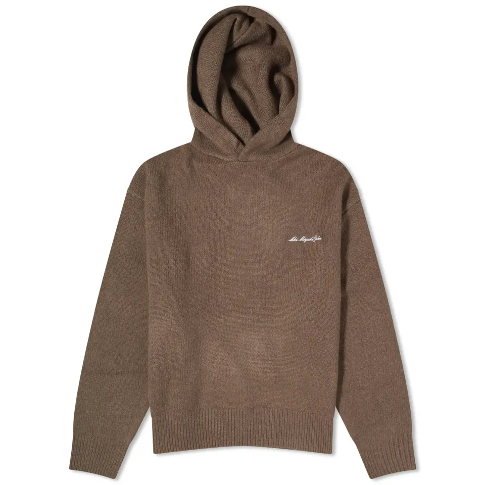 Mohair Blend Knit Hoodie
