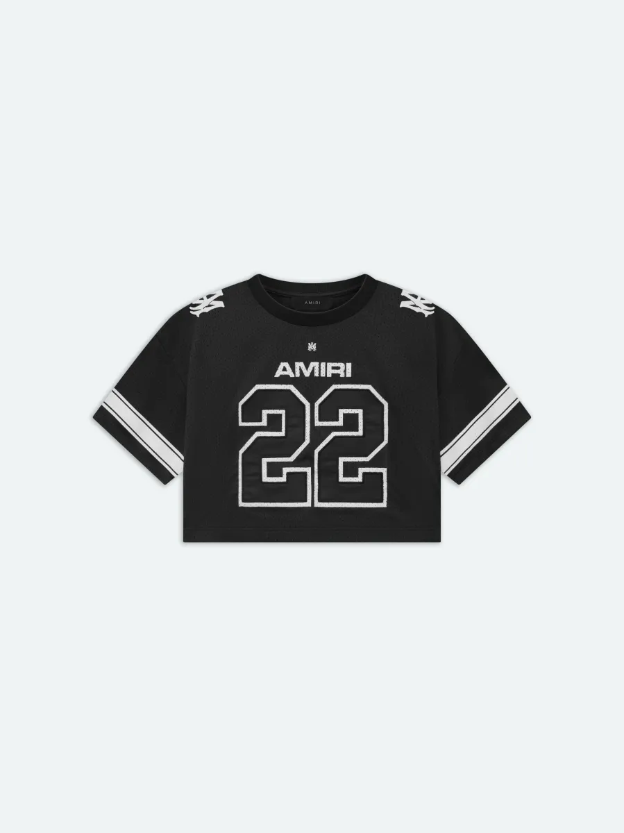 WOMEN- WOMEN'S 22 CROPPED MESH TEE - BLACK