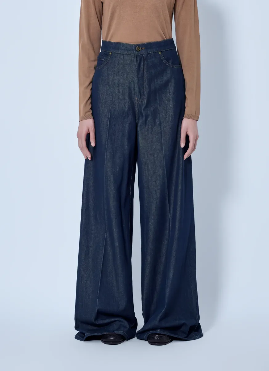Wide-Leg Denim Trousers