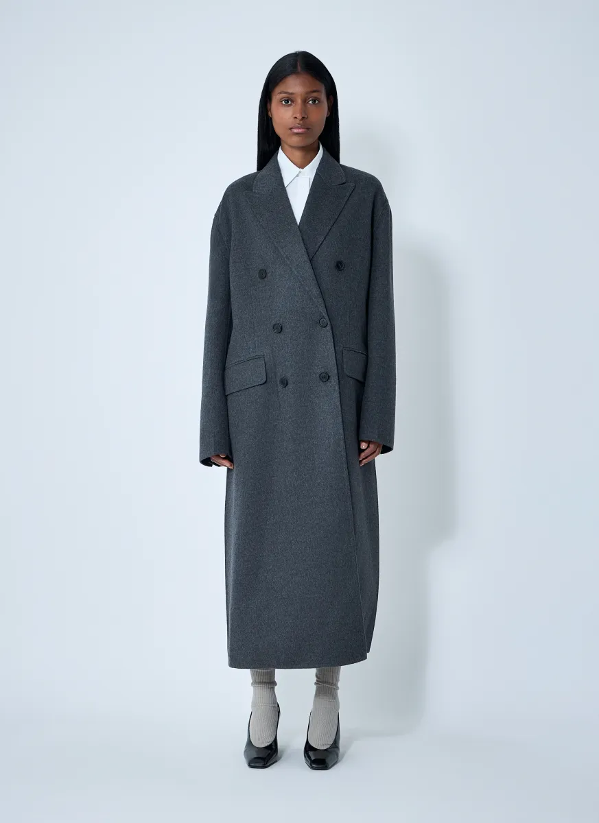 Long Wool-Blend Coat