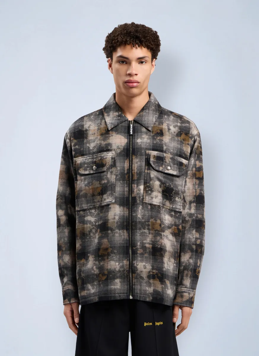 Curved Logo Check Overshirt