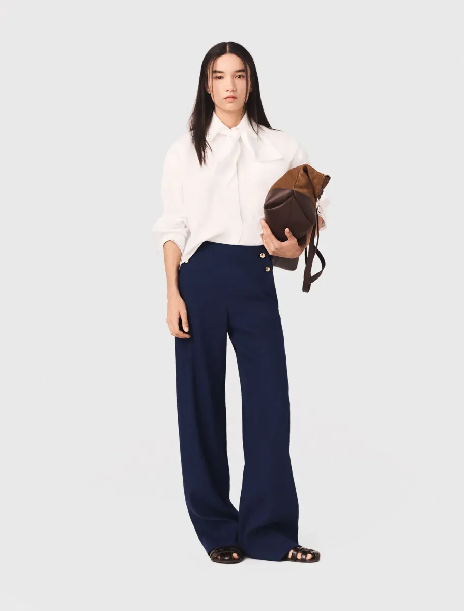Linen-blend sailor trousers
