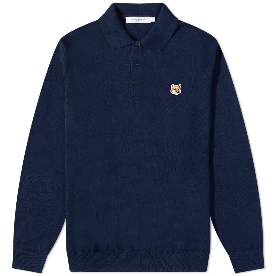 Fox Head Patch Knitted Polo