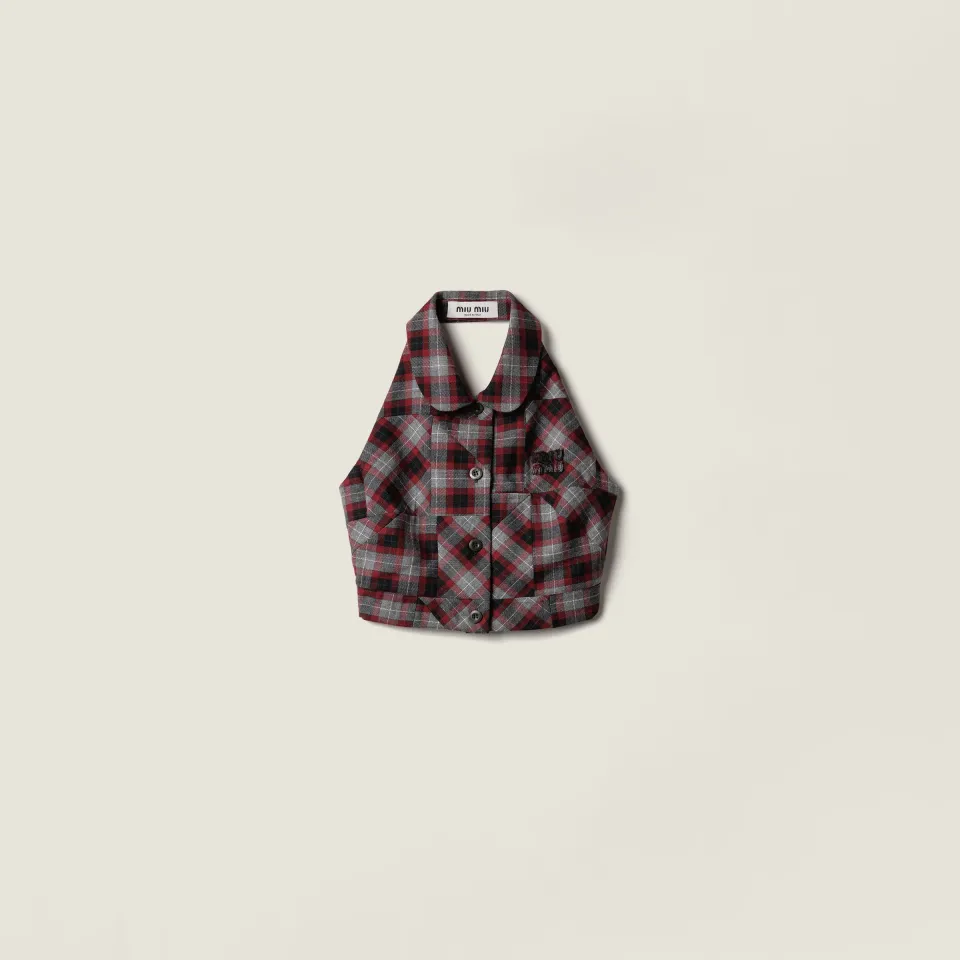 Tartan patchwork top