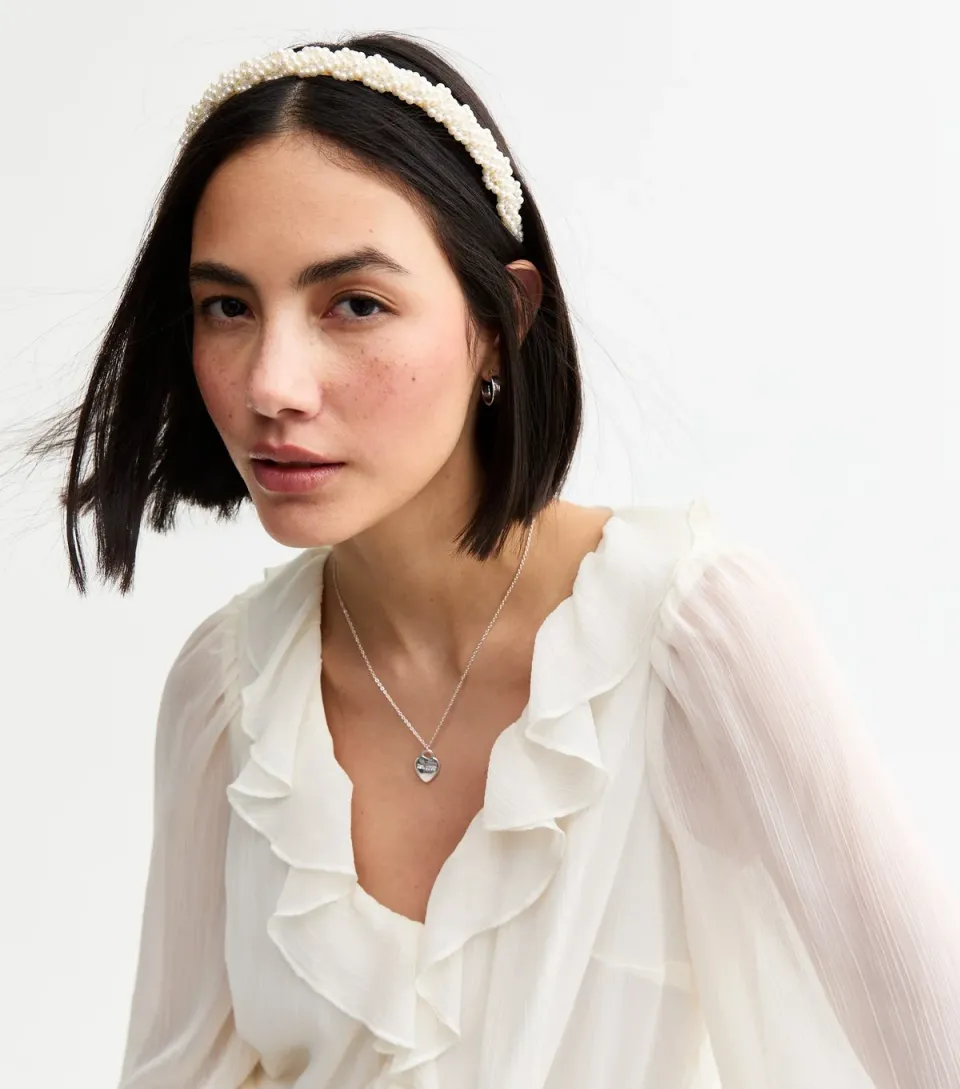 Cream Plaited Faux Pearl Headband