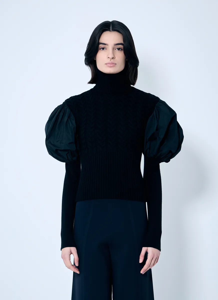 Balloon Sleeve Knit Top
