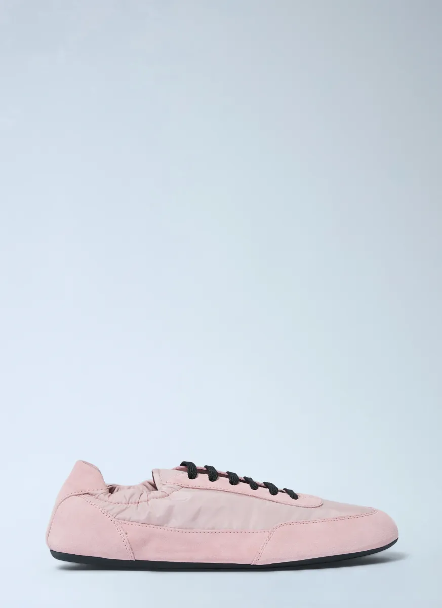 Collapse Re-Nylon And Suede Sneakers