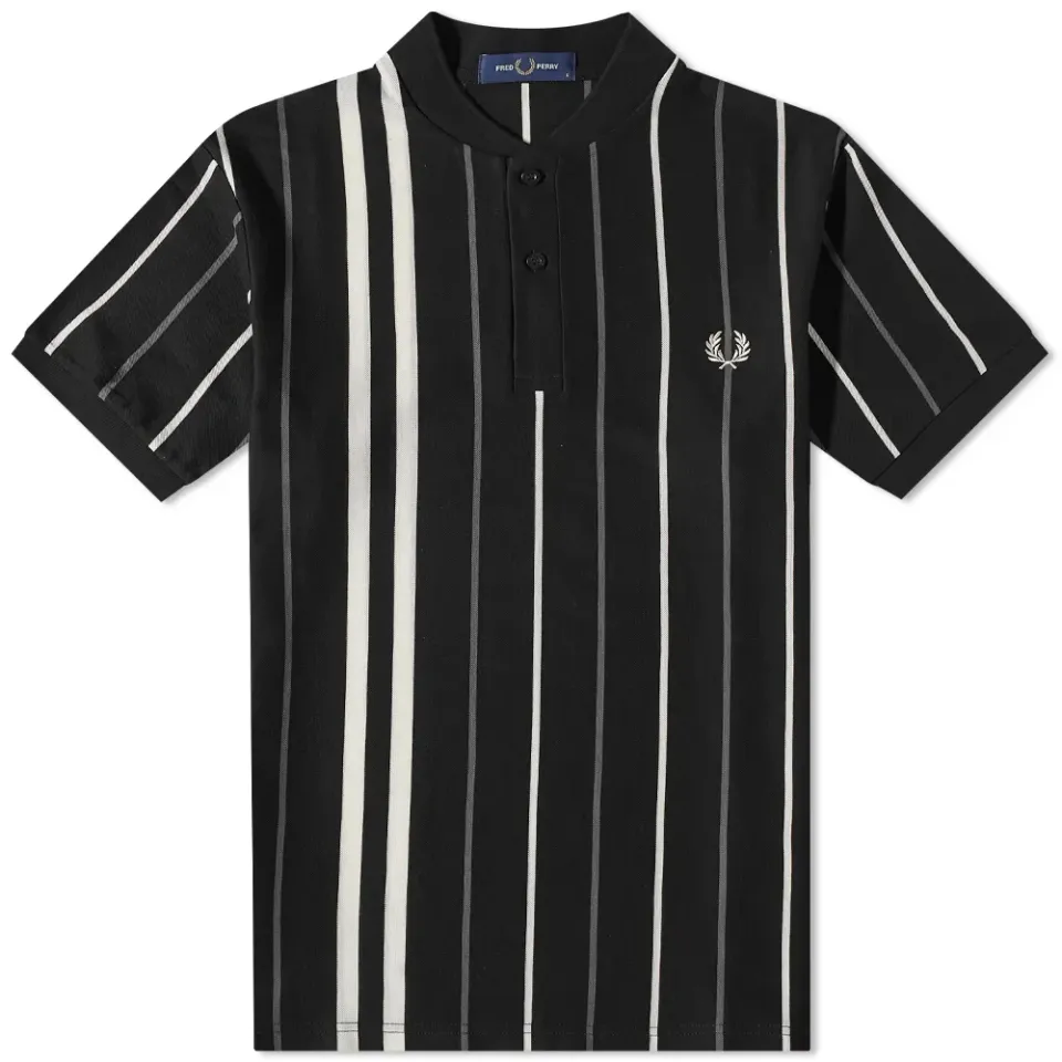 Striped Henley Polo