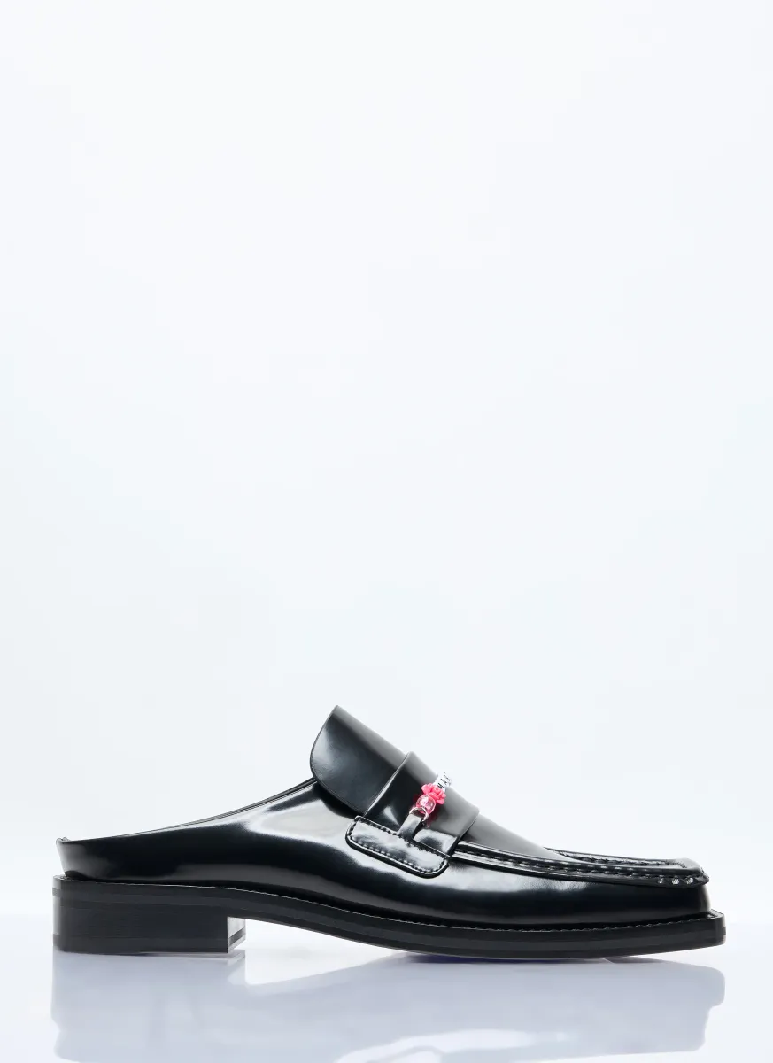 Beaded Square-Toe Mule