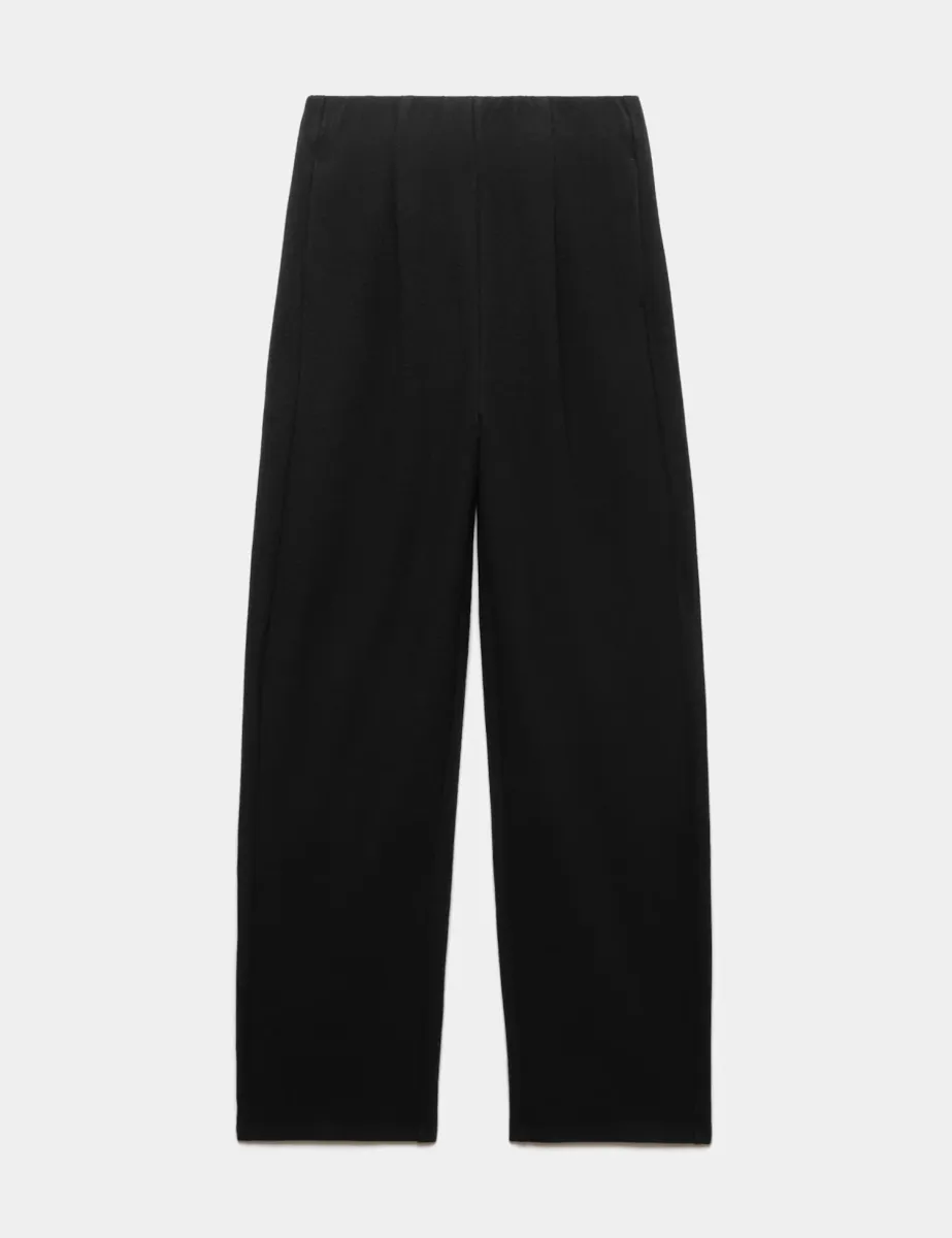 Pleated Barrel Leg Trouser