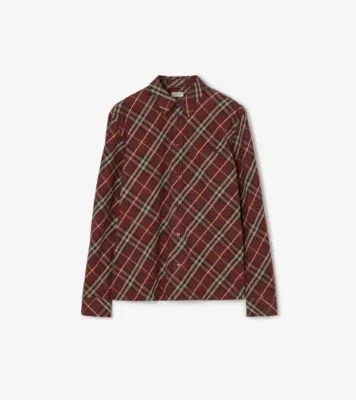 Classic Fit Check Cotton Shirt in Vineyard red