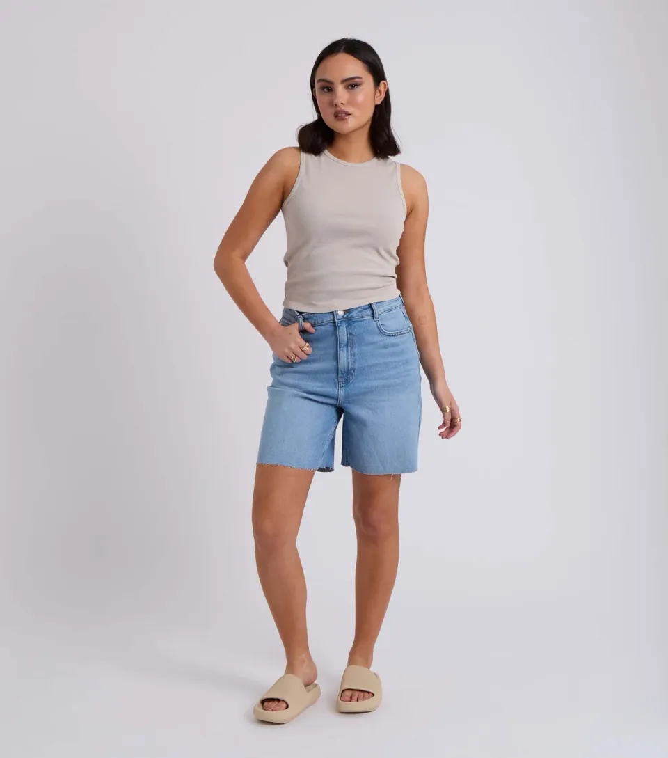 Women's Mid Blue Bermunda Shorts