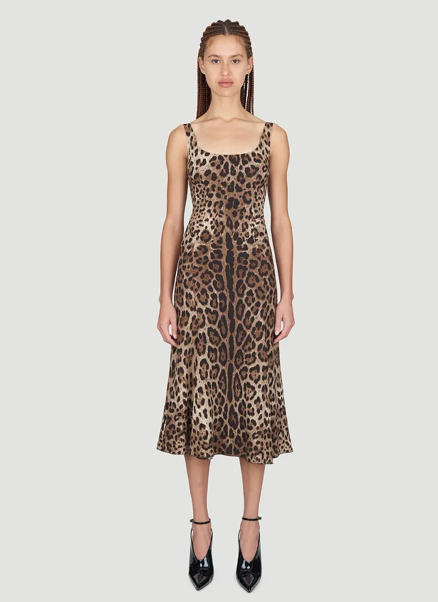 Leopard Print Midi Dress