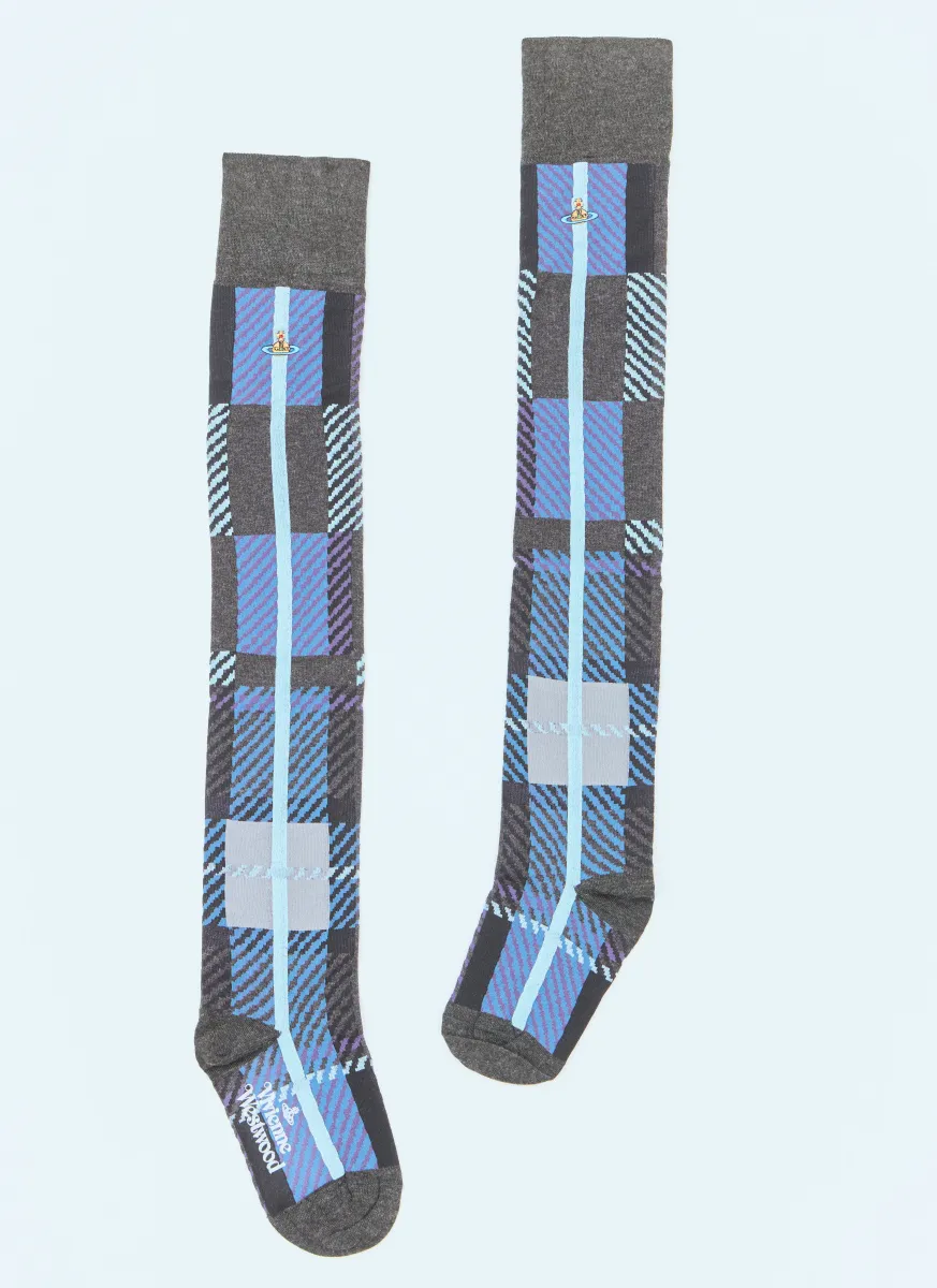Multi Tartan Knee-High Socks