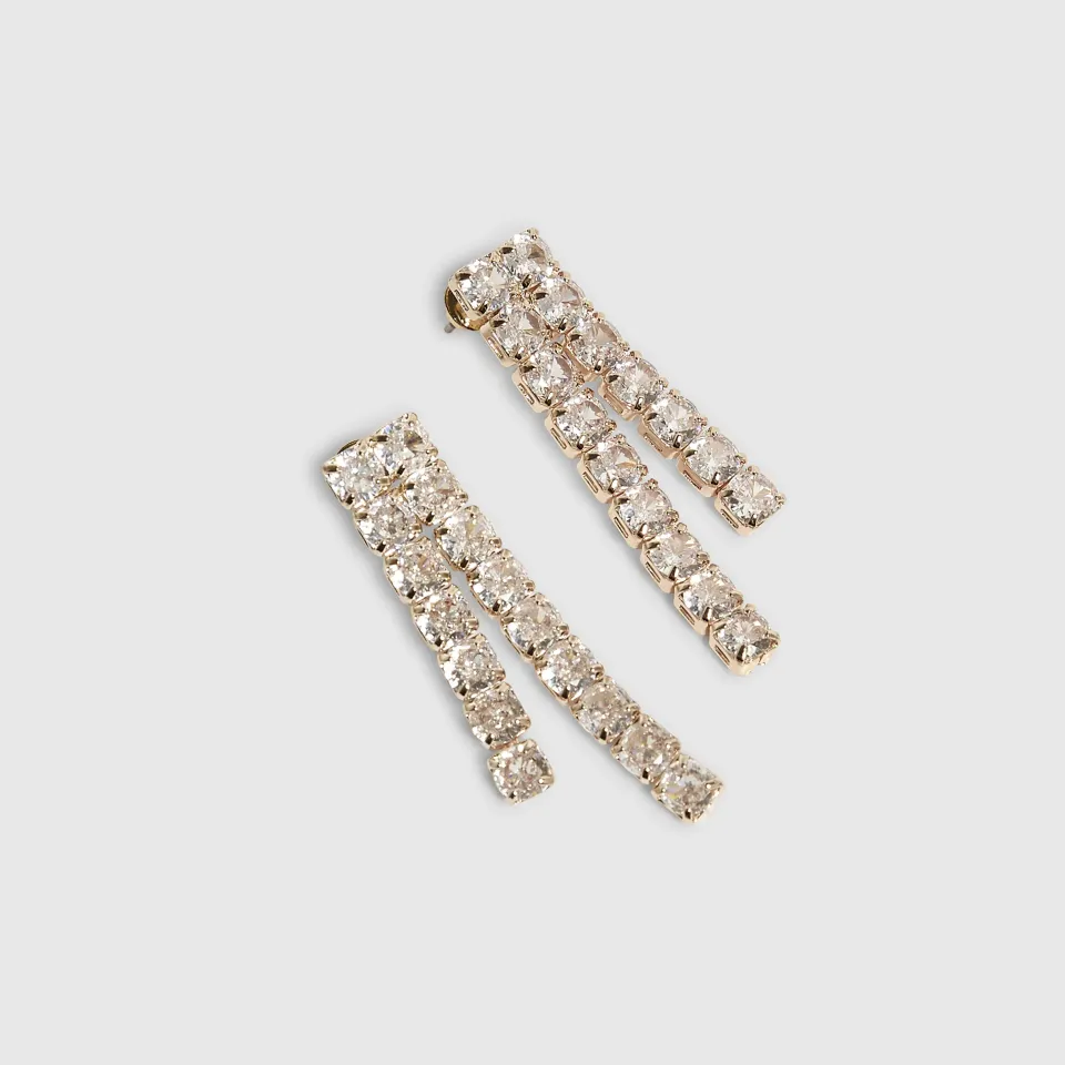 Rose Rhinestone Drop Earrings