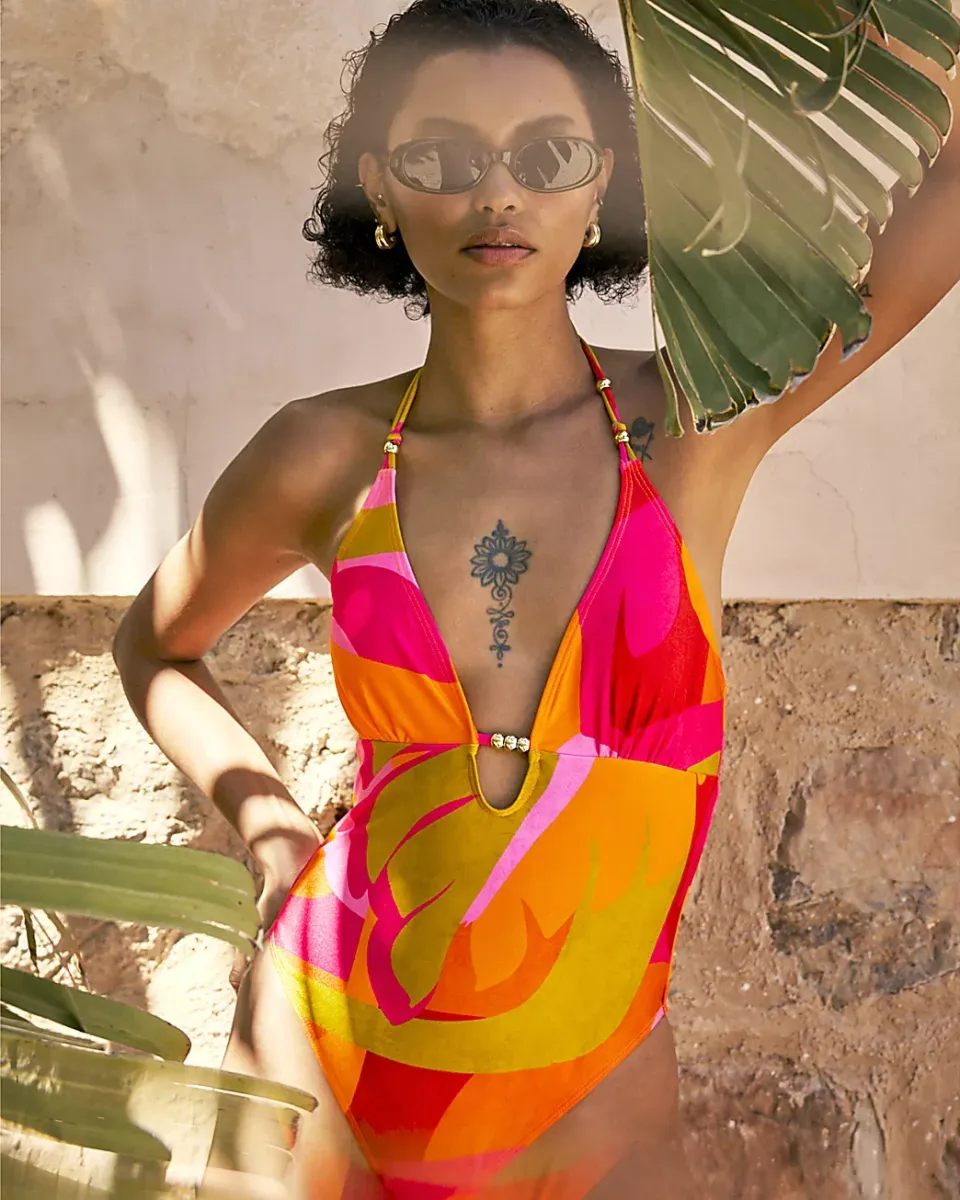 Leaf Print Swimsuit