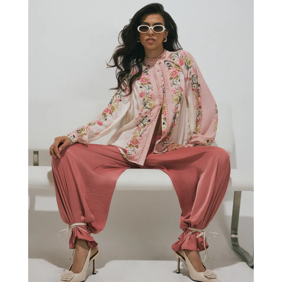 Floral Broderie Trim Shirt