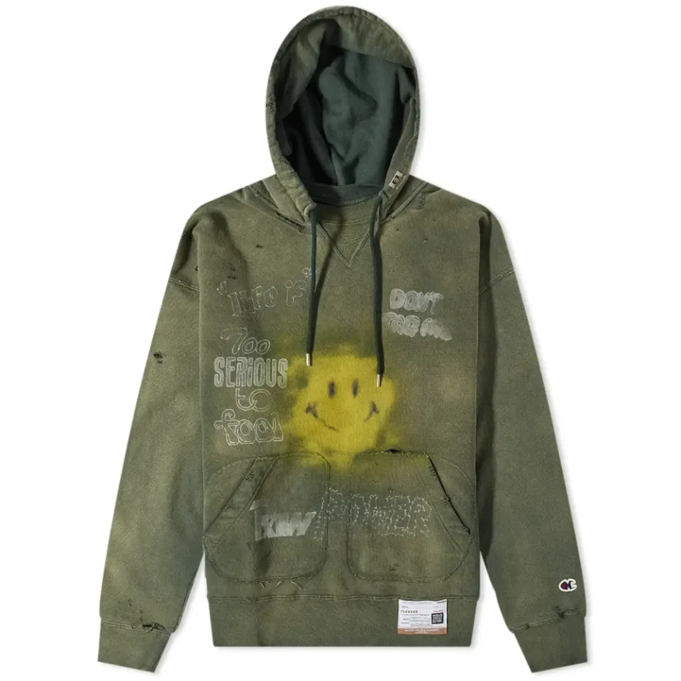 Distressed Smiley Hoodie