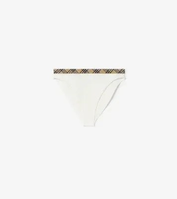 Check Trim Bikini Briefs in Chalk white - Women, Nylon