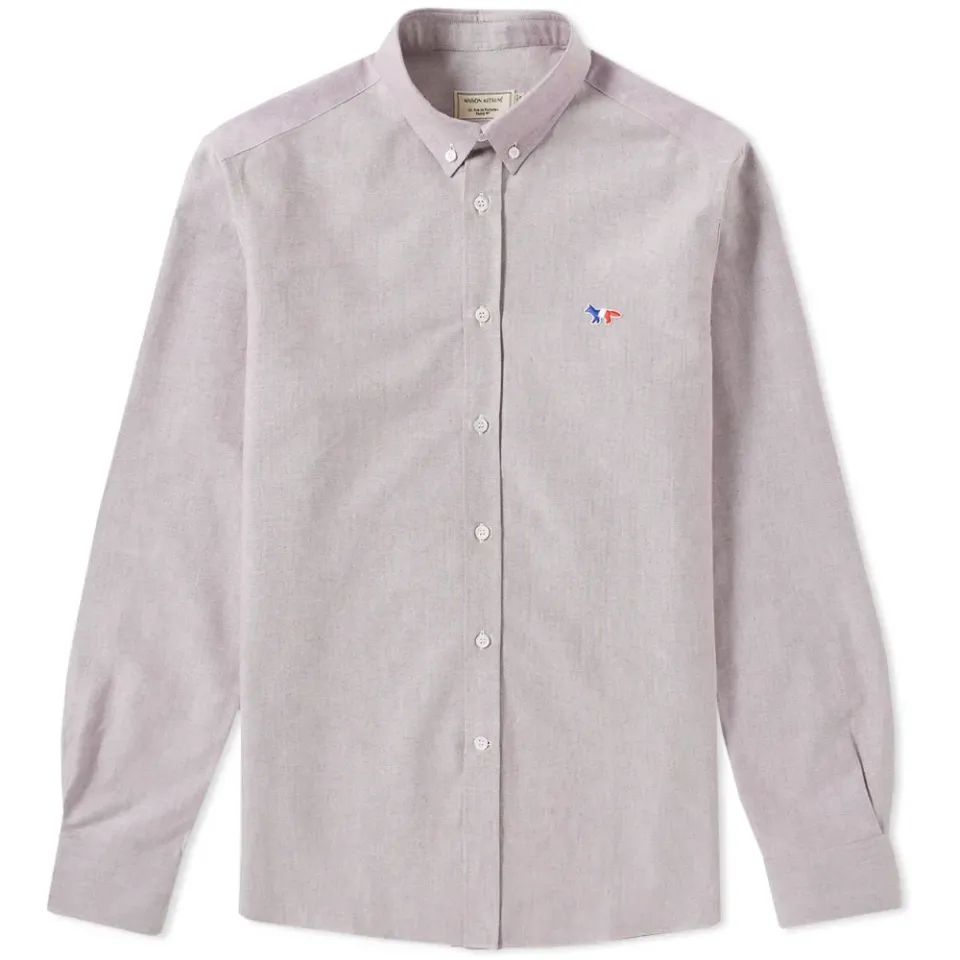 Maison Kitsuné Button Down Classic Tricolour Fox Oxford Shirt